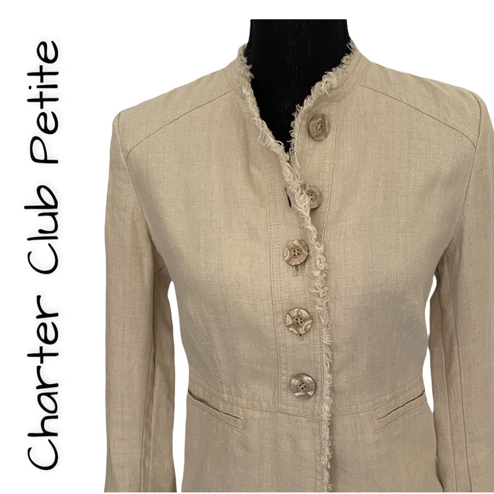 CHARTER CLUB Super-Cute Linen Jacket, Size Petite Small